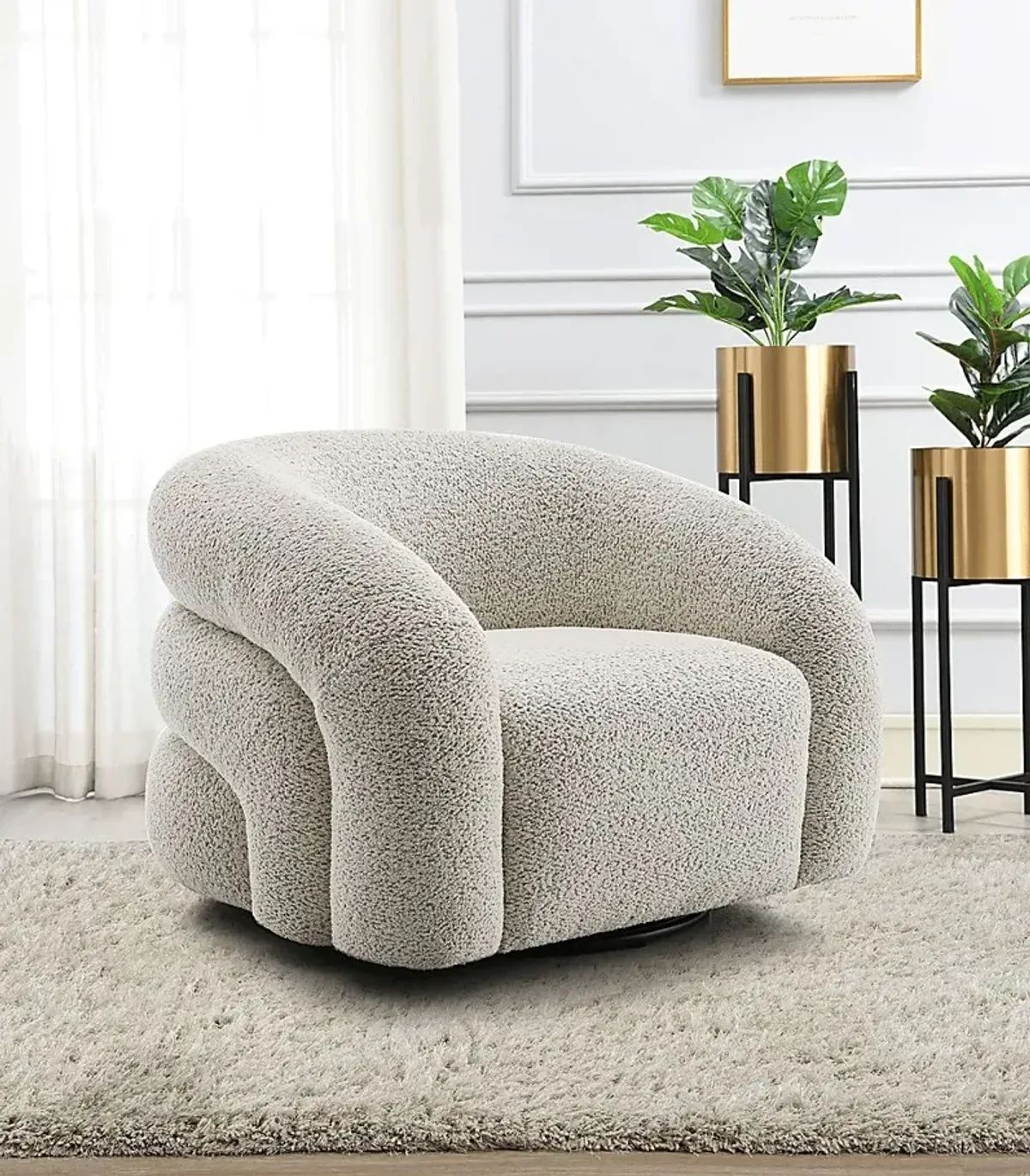 Centaroca Gray Swivel Accent Chair