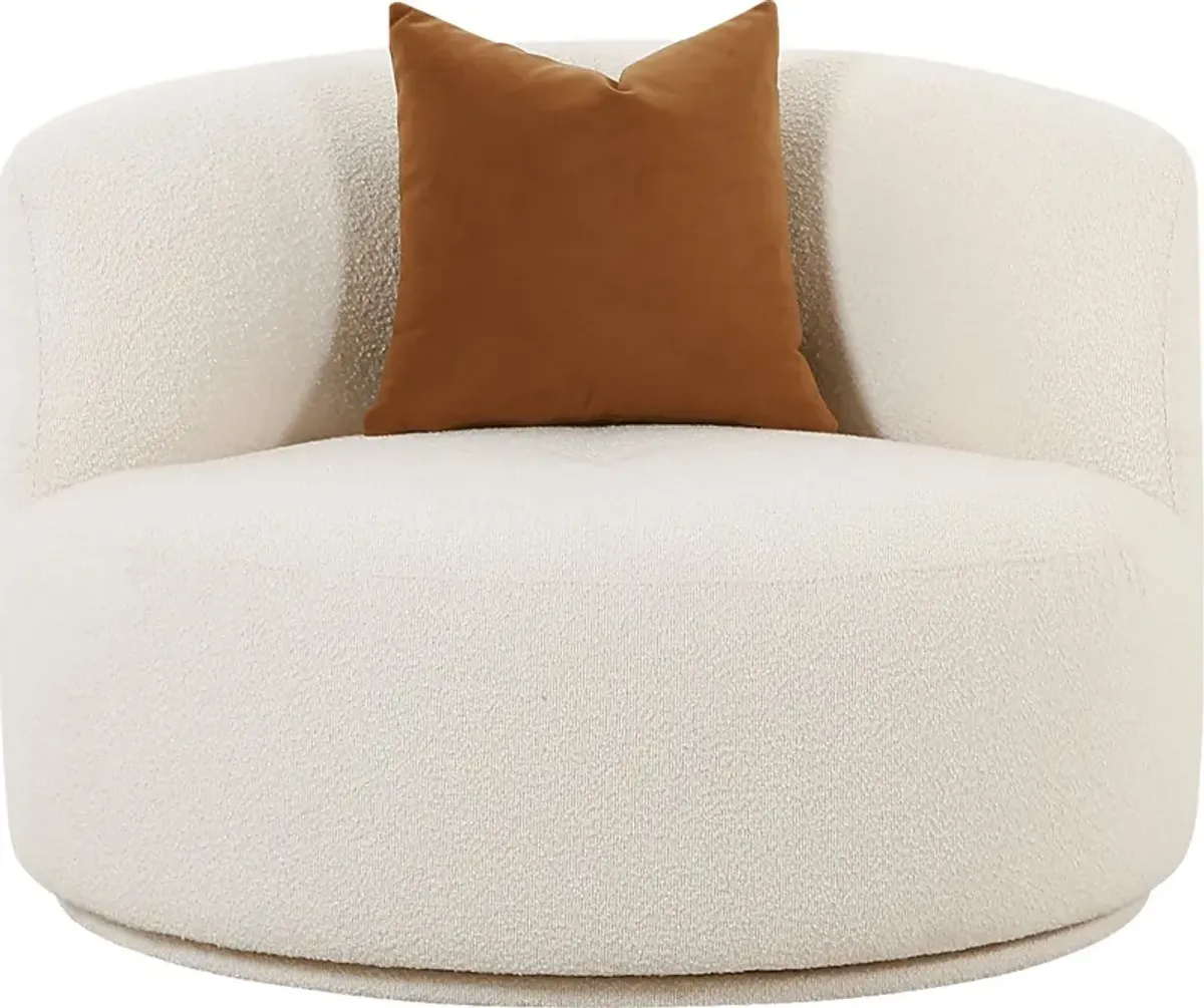 Eilers Cream Swivel Accent Chair