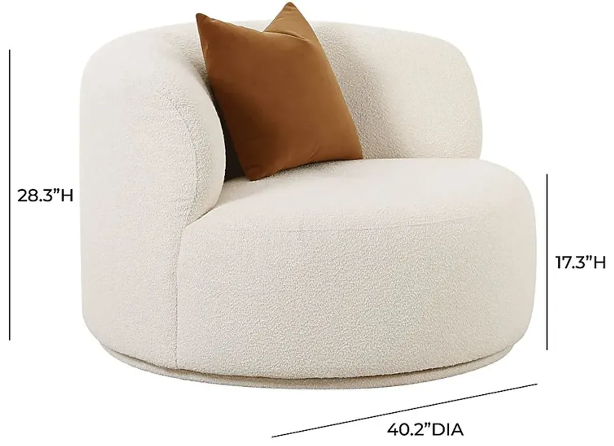 Eilers Cream Swivel Accent Chair