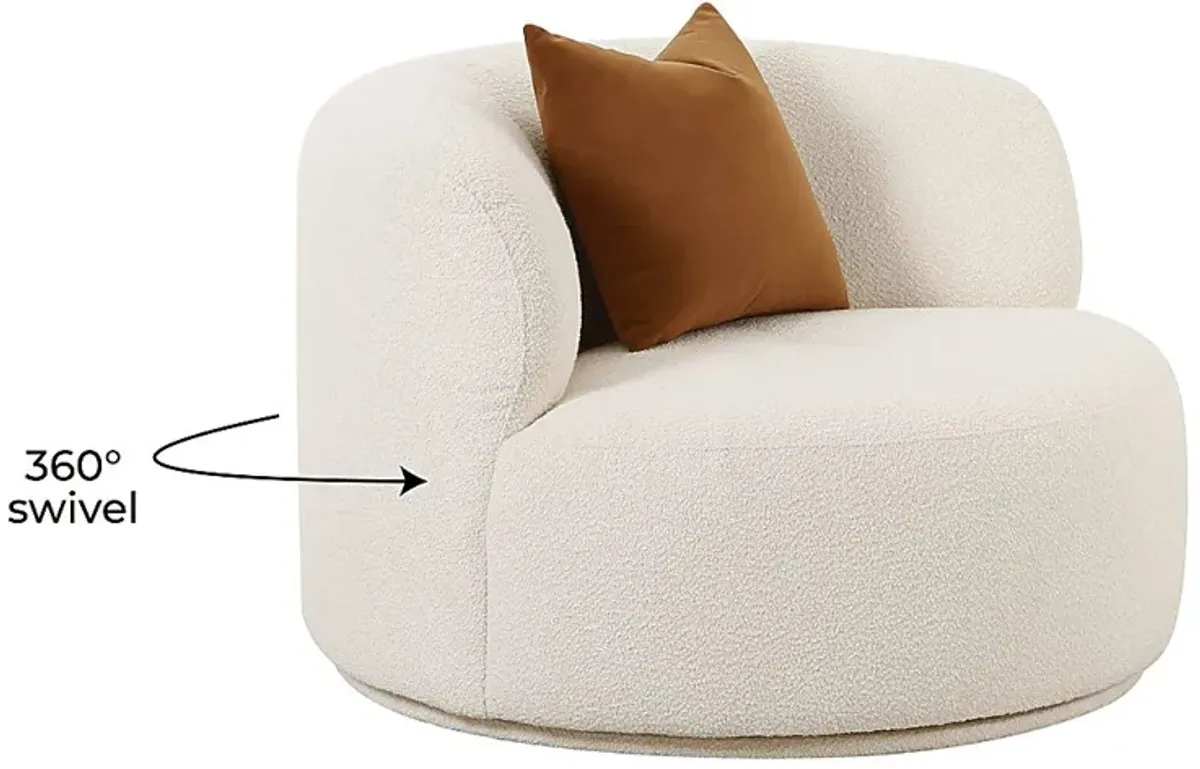 Eilers Cream Swivel Accent Chair