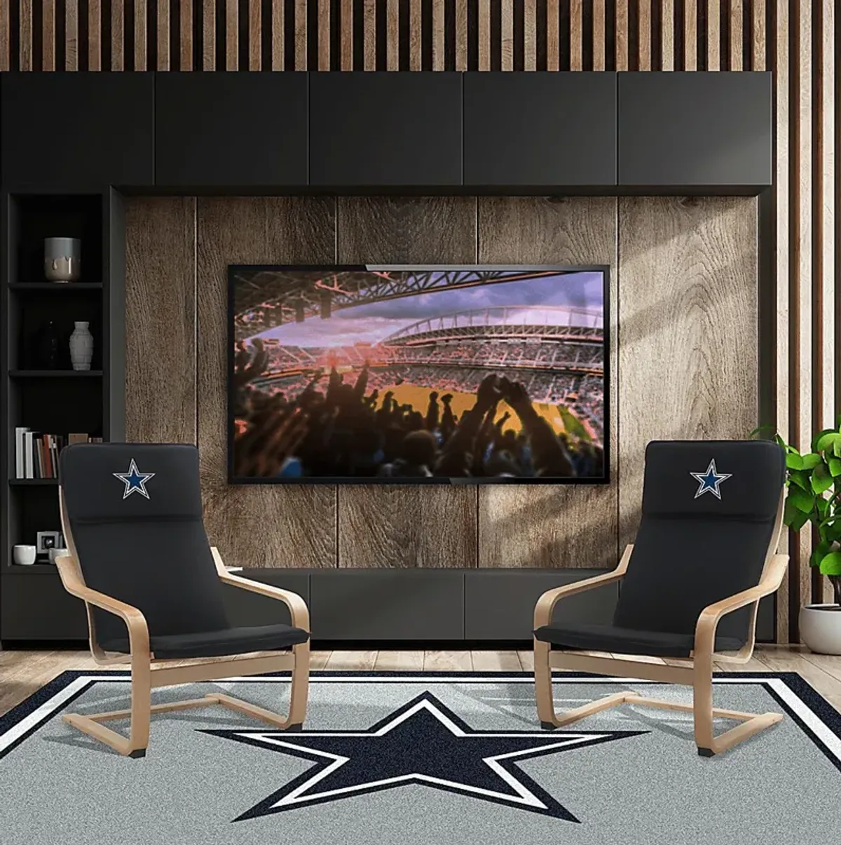 Dallas Cowboys Black Accent Chair