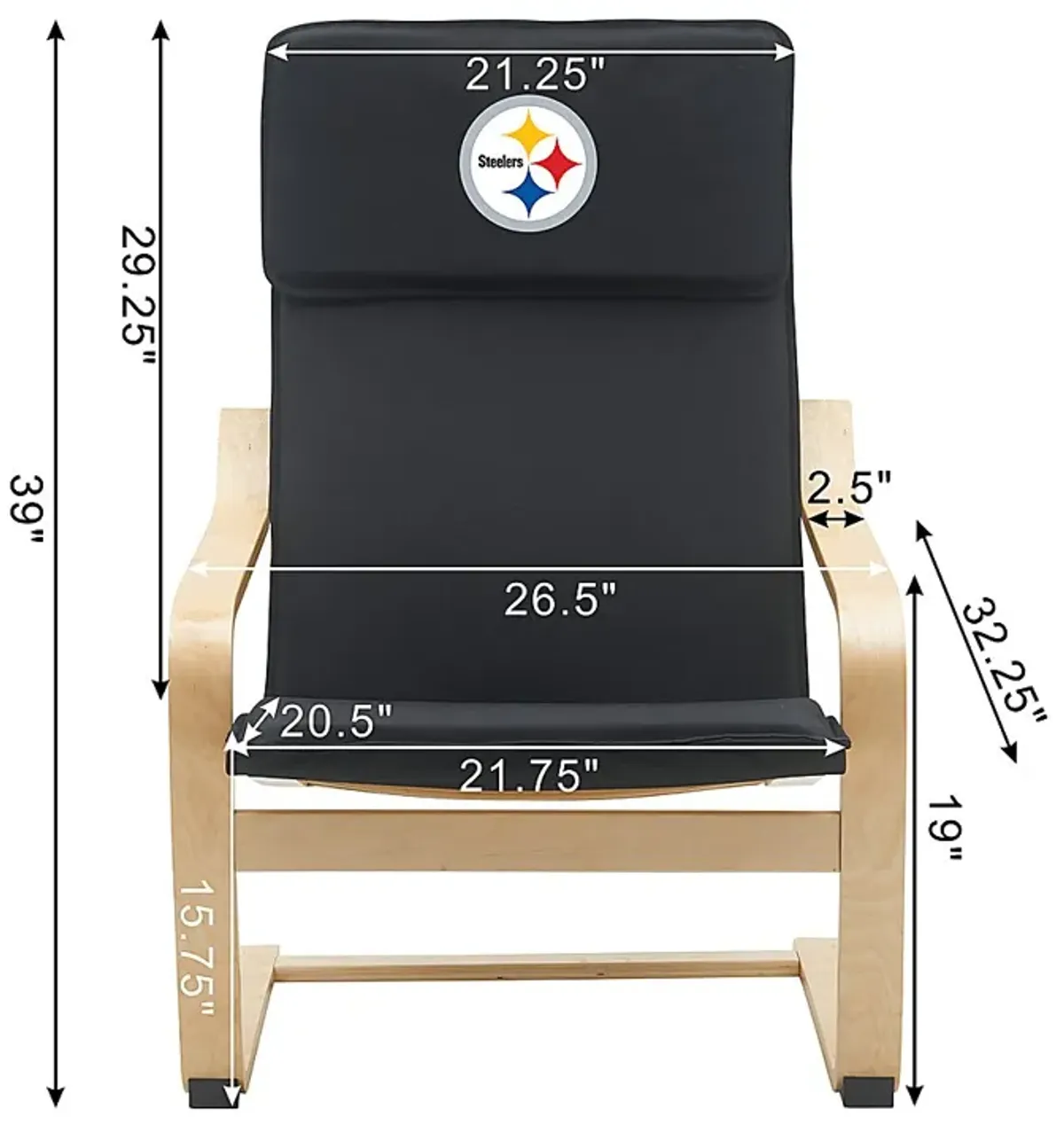 Pittsburgh Steelers Black Accent Chair