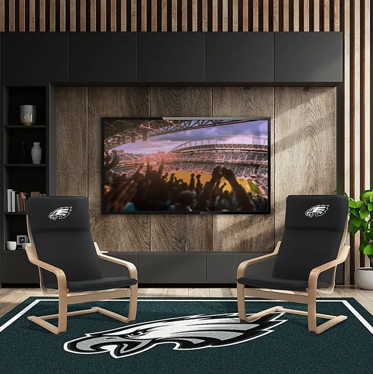 Philadelphia Eagles Black Accent Chair