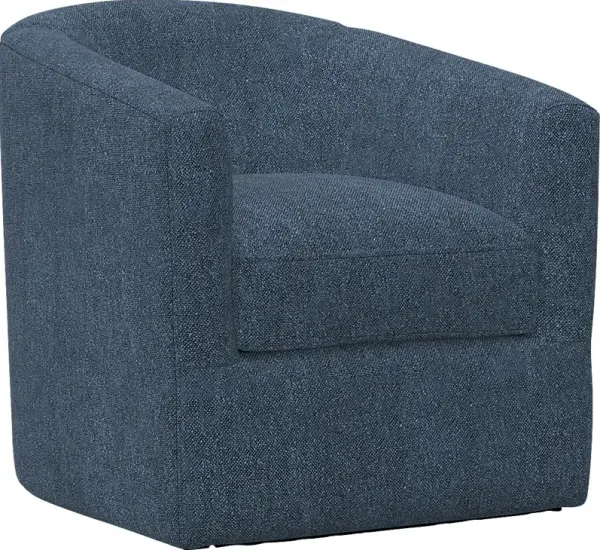 Naoke I Blue Swivel Accent Chair