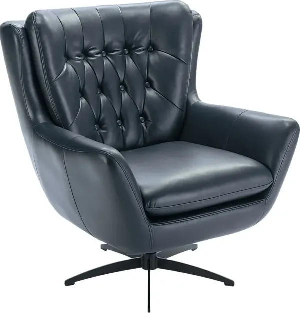 Lapua Blue Swivel Accent Chair