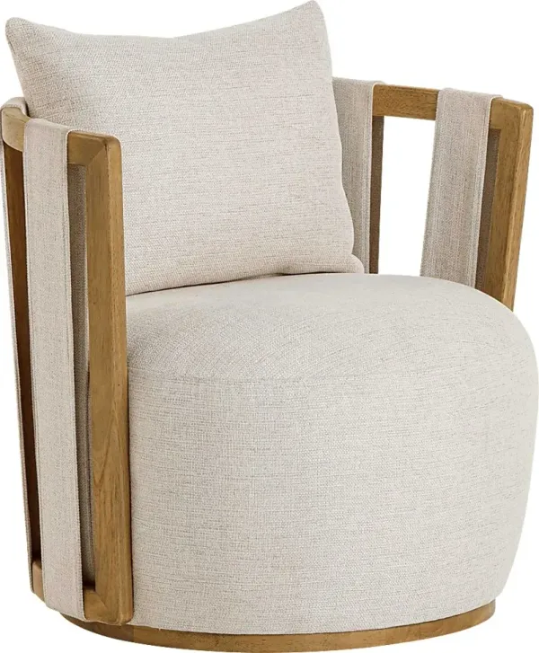 Chesterna Cream Swivel Accent Chair