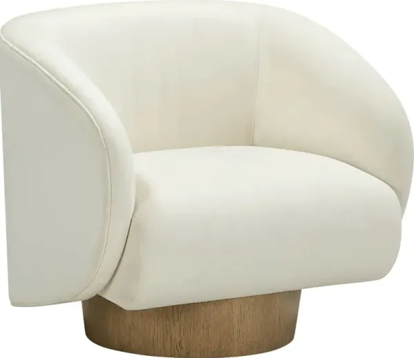 Cerqua Cream Swivel Accent Chair