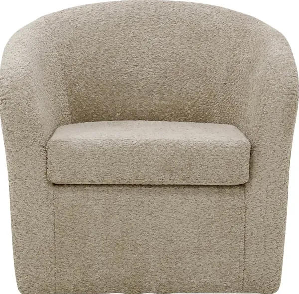Emsabit I Ivory Swivel Accent Chair