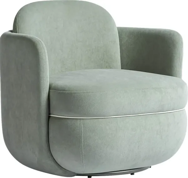 Marbleain Mint Green Swivel Accent Chair