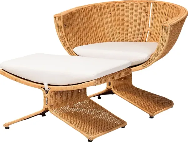 Ceasartan Brown Accent Chair and Ottoman