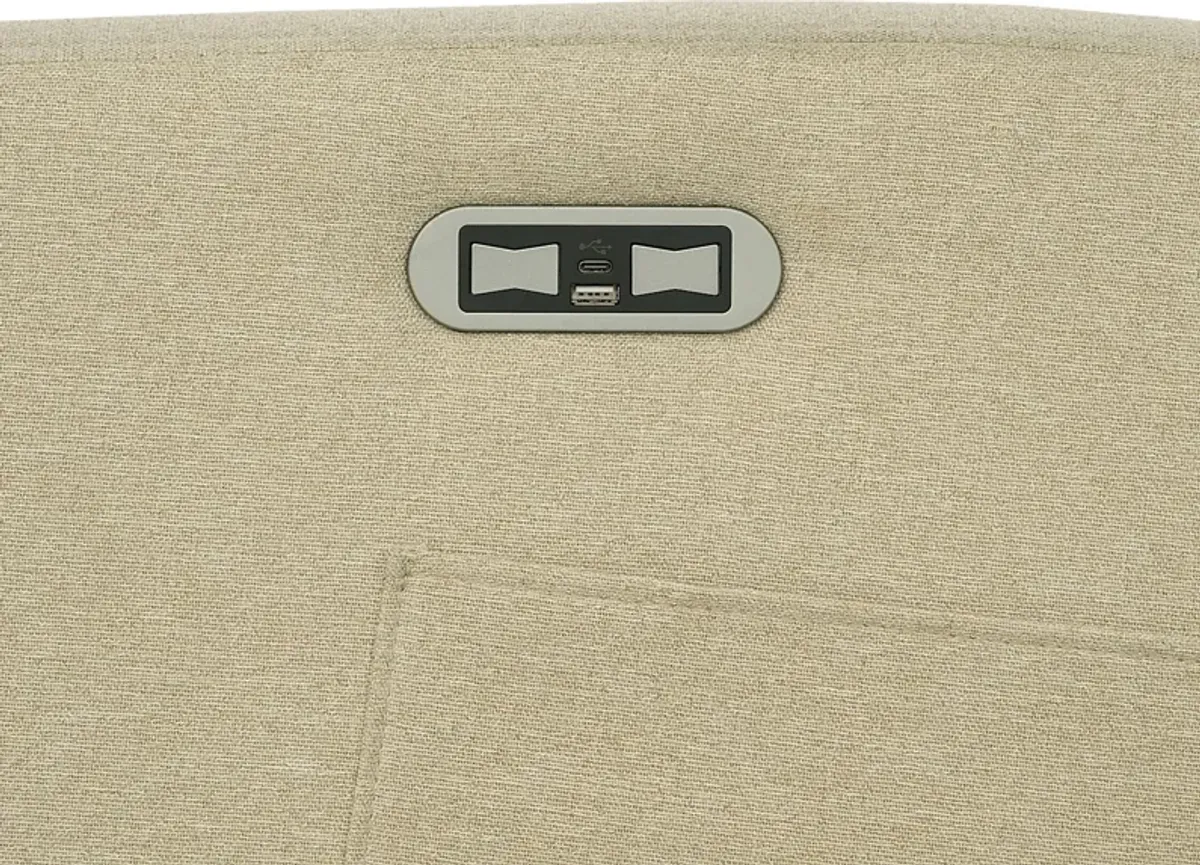 Boardew Beige Power Swivel Recliner