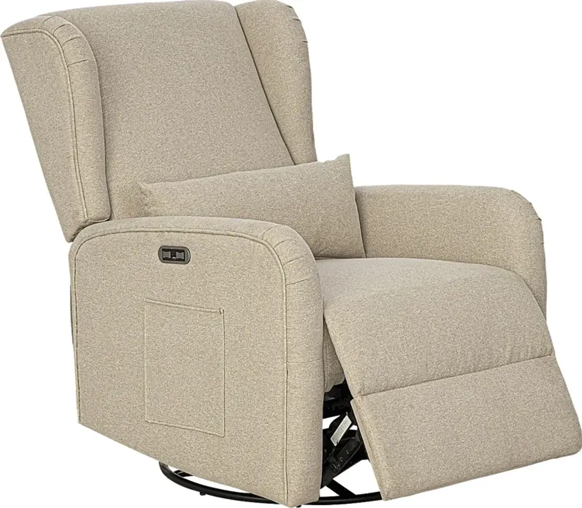 Globeex Beige Power Swivel Recliner