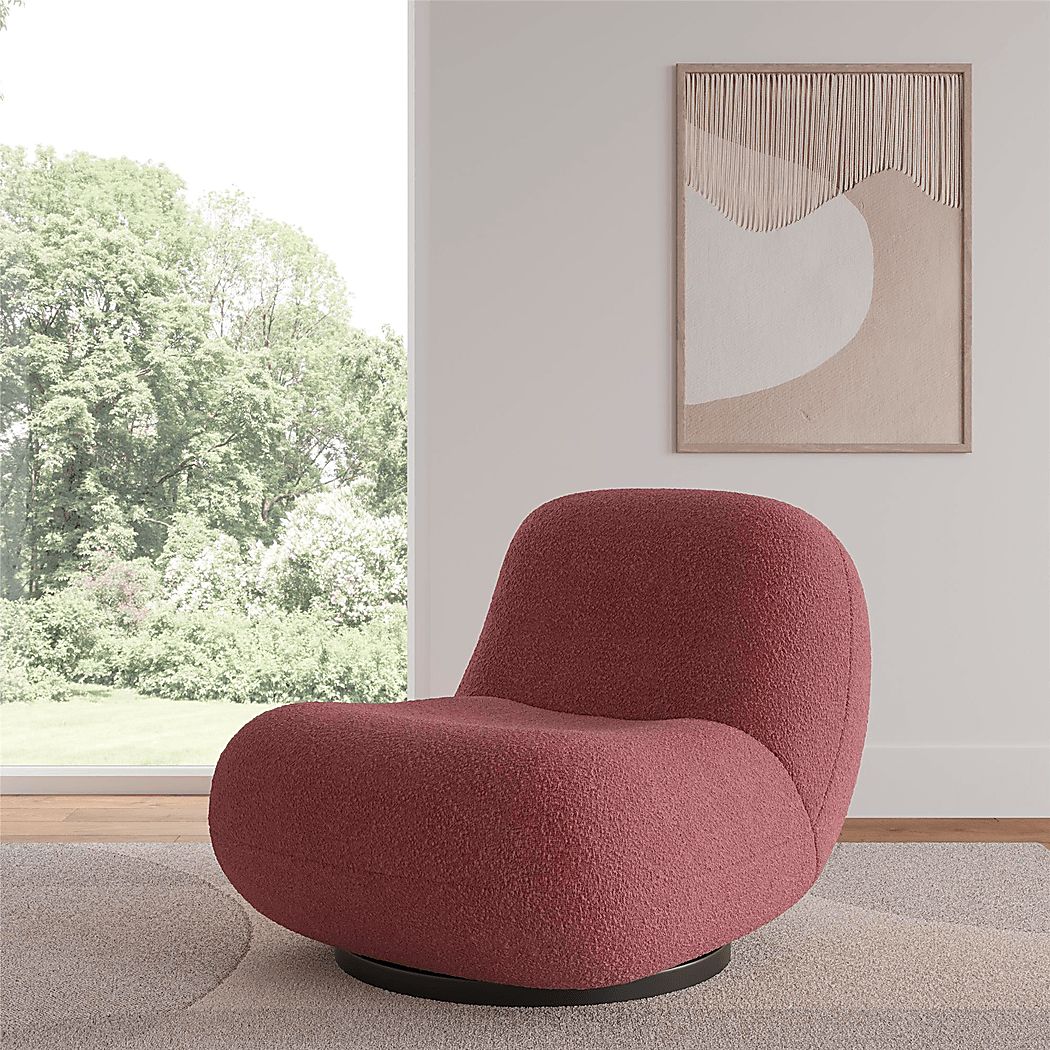 Mehville Mauve Swivel Accent Chair