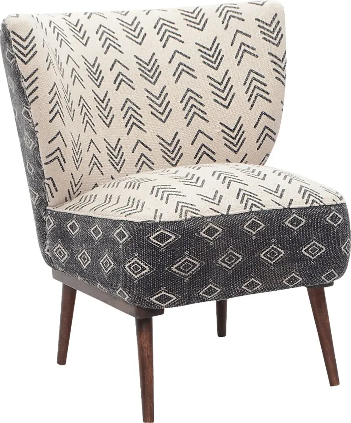 Mideli Cream/Black Accent Chair