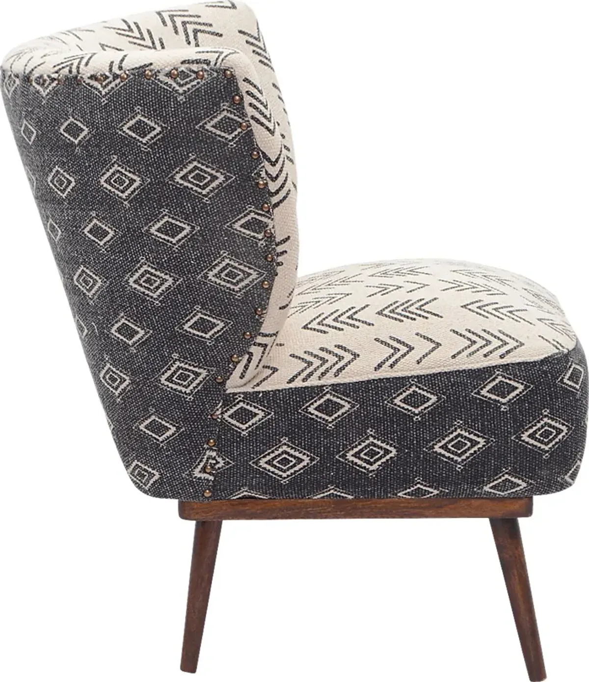 Mideli Cream/Black Accent Chair