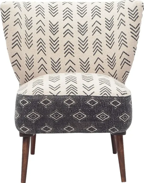 Mideli Cream/Black Accent Chair