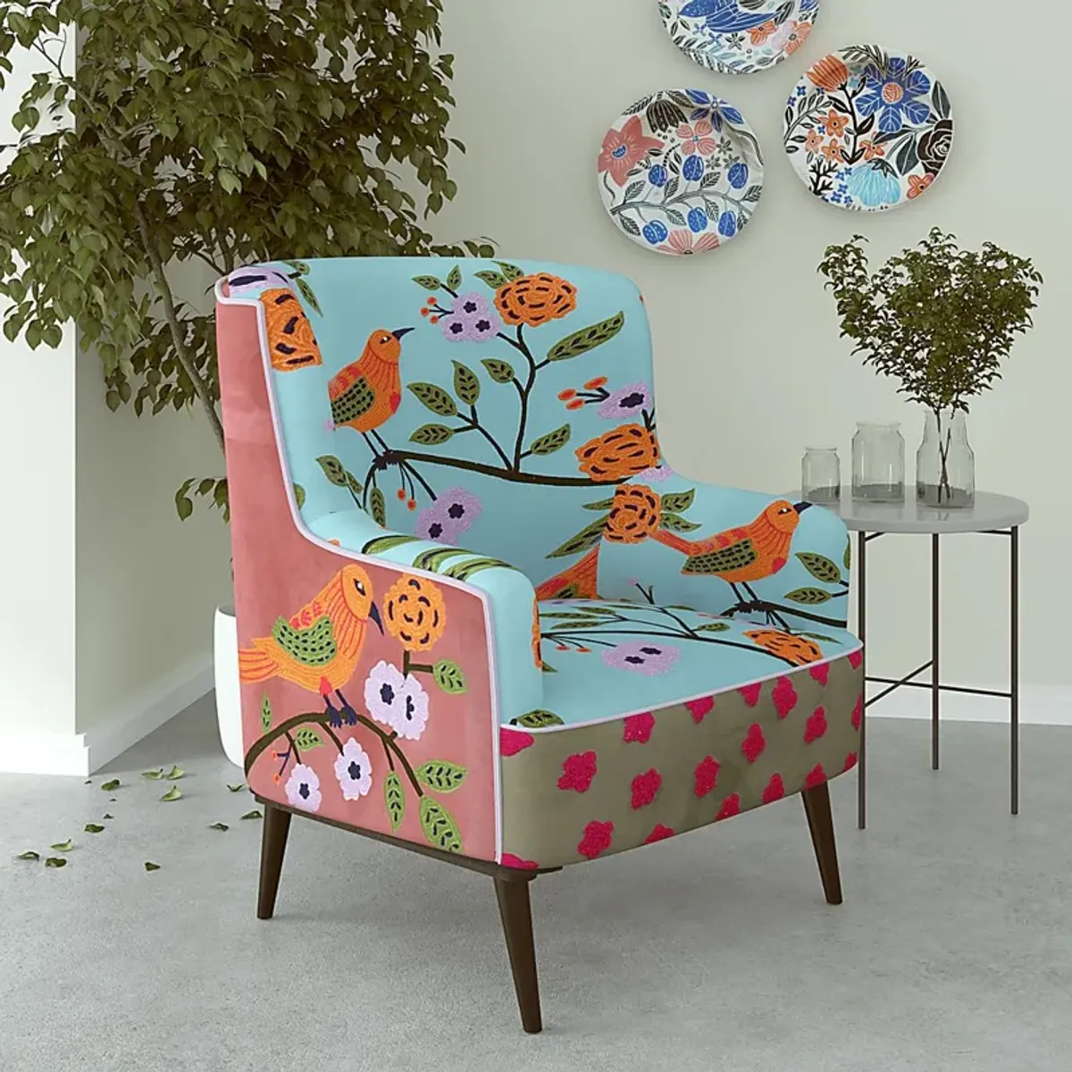 Tansya Blue/Multi Accent Chair