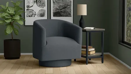 Lukirks Blue Swivel Accent Chair