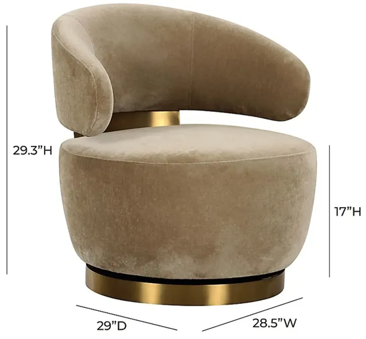 Emmitsburg Light Brown Swivel Accent Chair