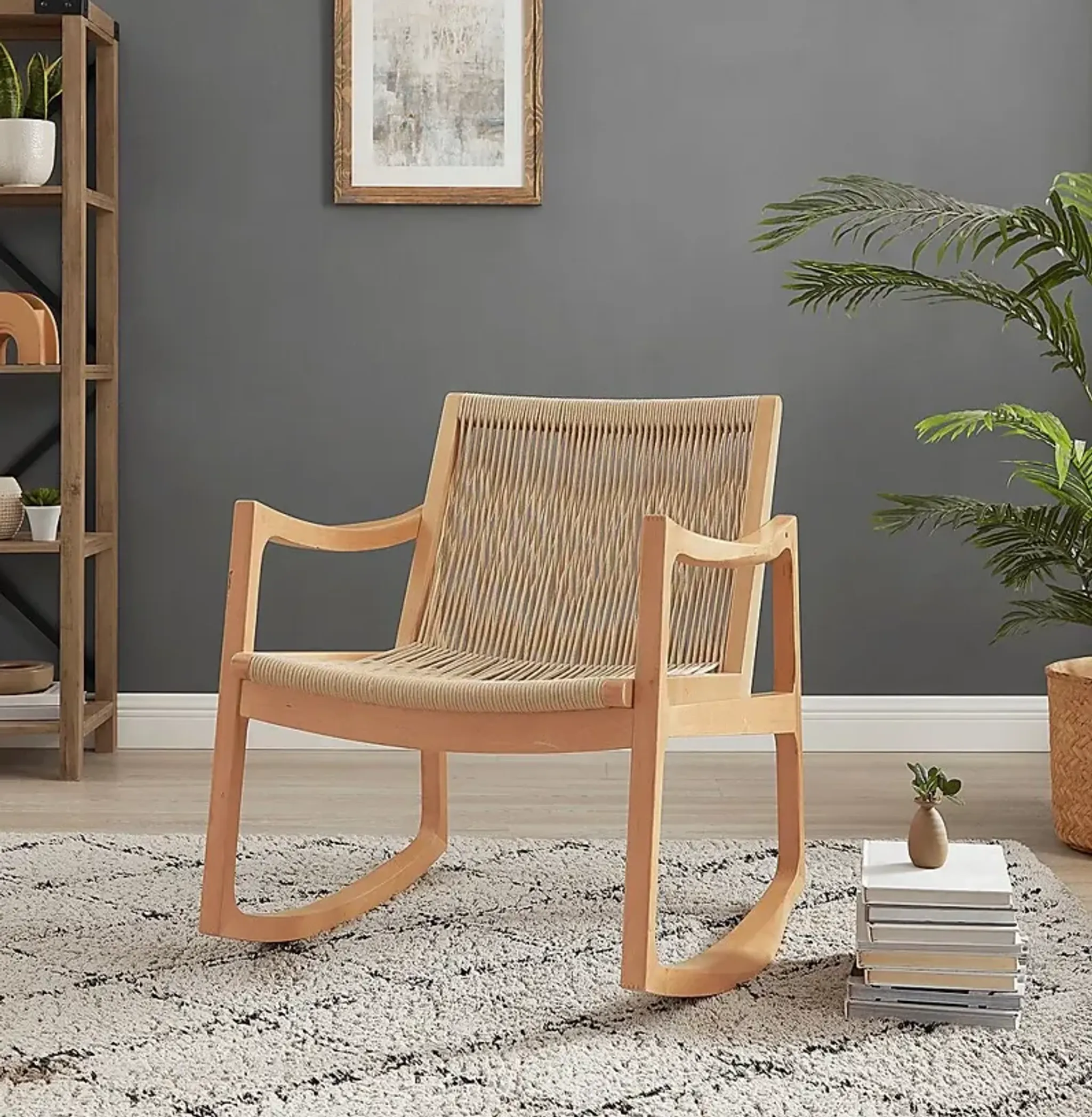 Vixa Natural Rocking Chair Rooms To Go | Furniture.com
