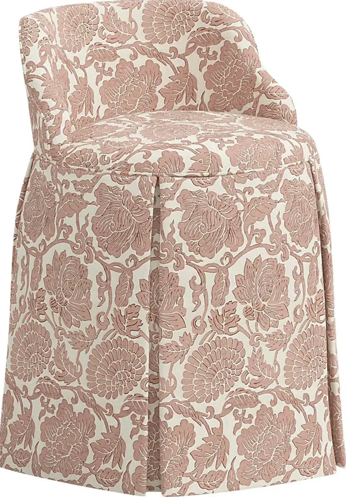 Ifanna Pink Skirted Vanity Chair
