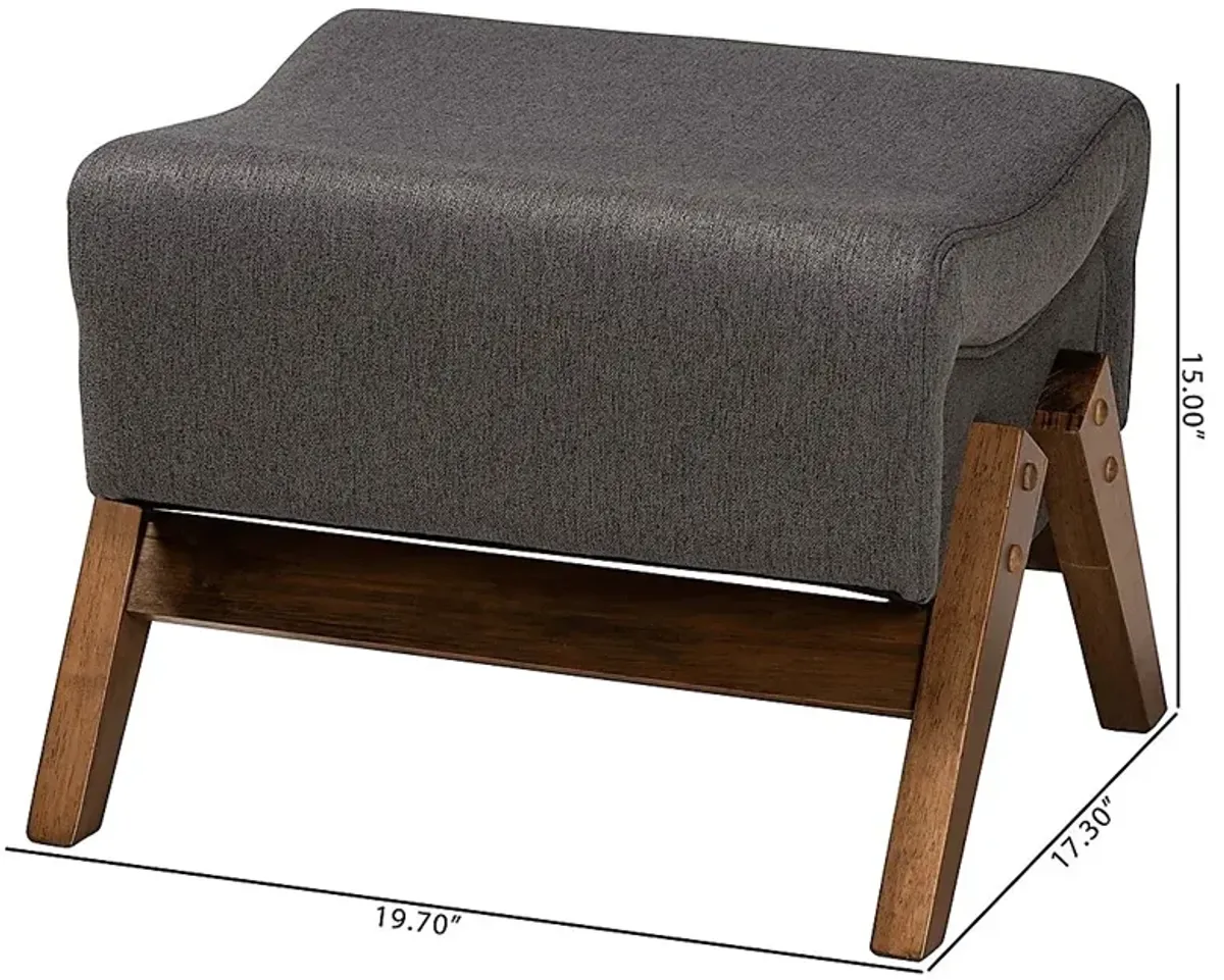 Detillion Dark Gray Ottoman