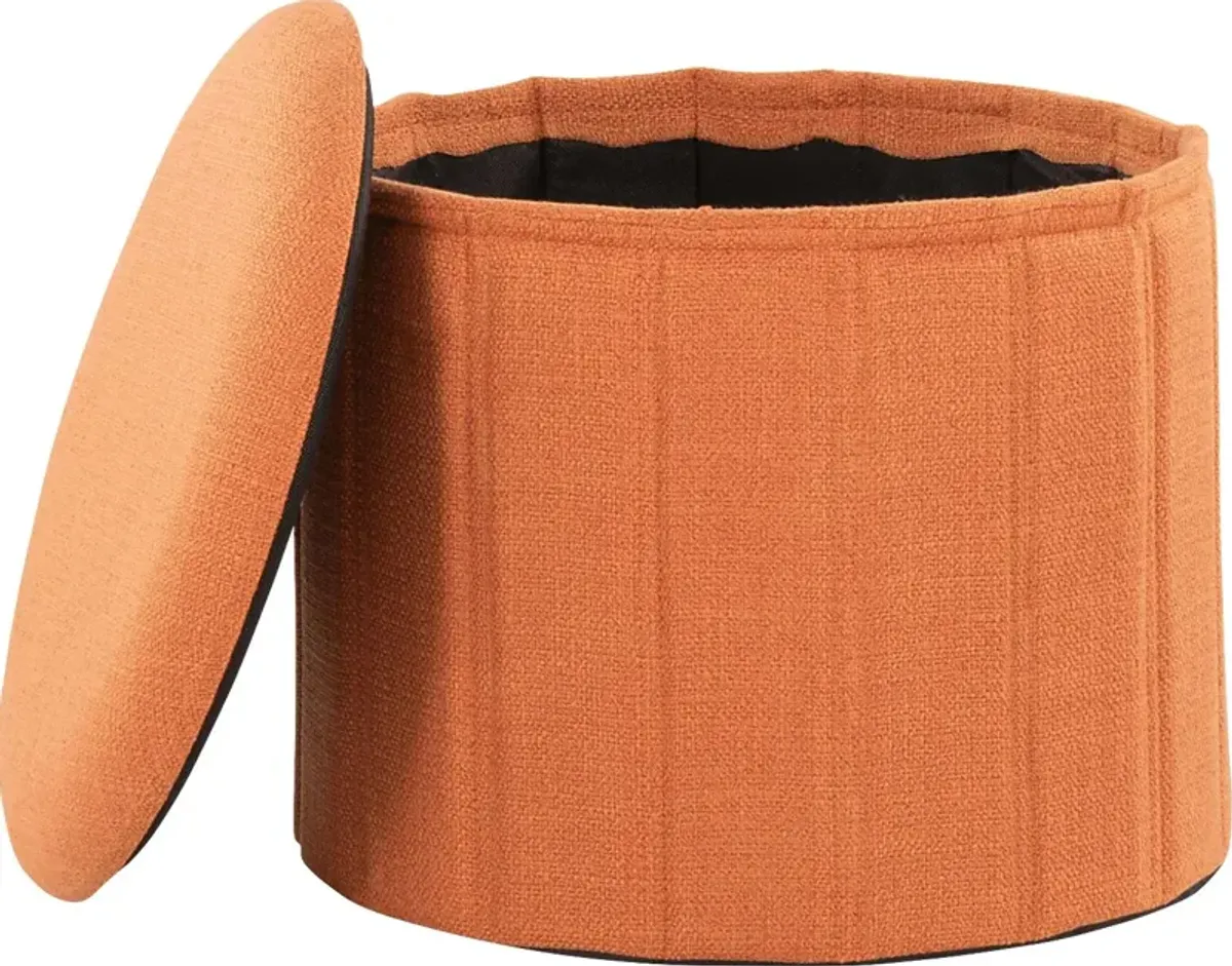 Sharynwood Orange Storage Ottoman