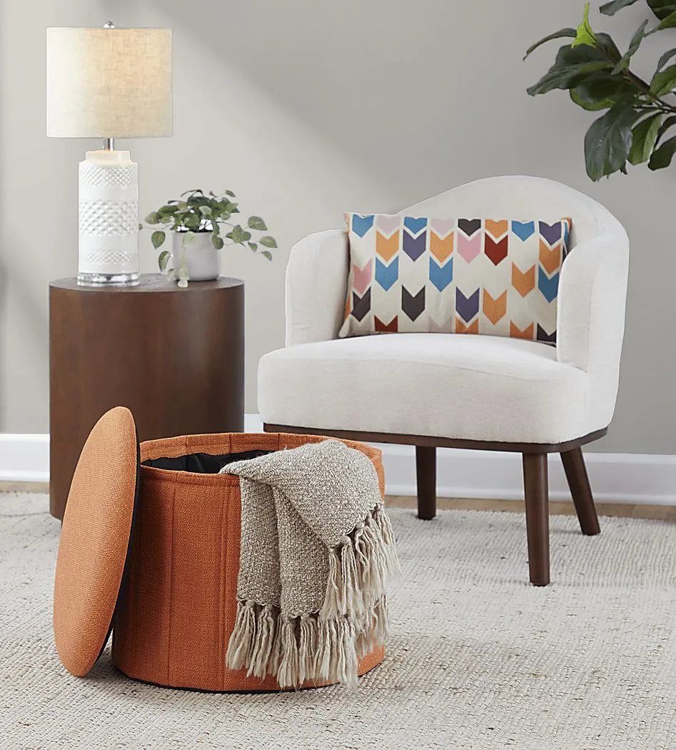 Sharynwood Orange Storage Ottoman