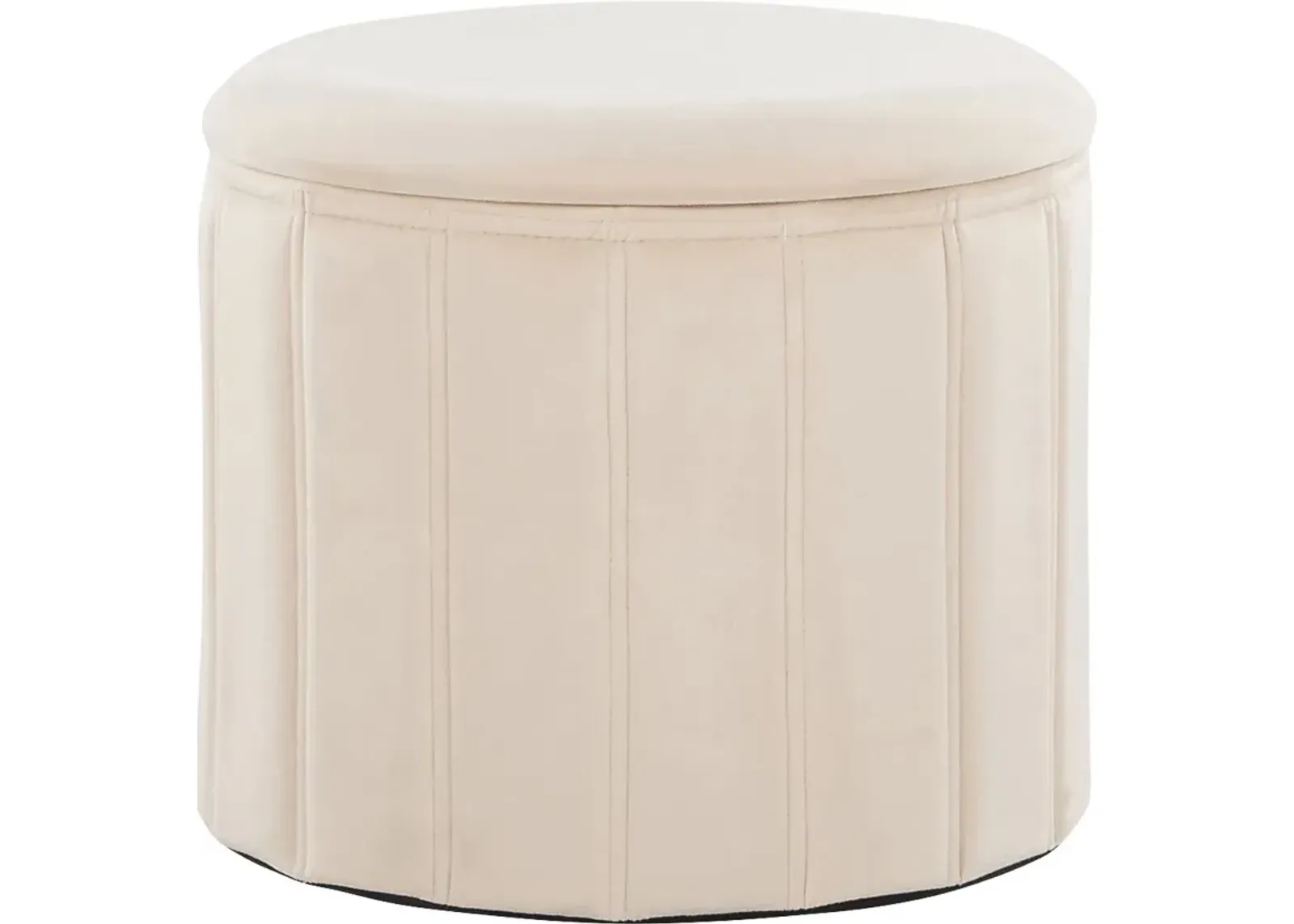 Sharynwood Cream Velvet Storage Ottoman