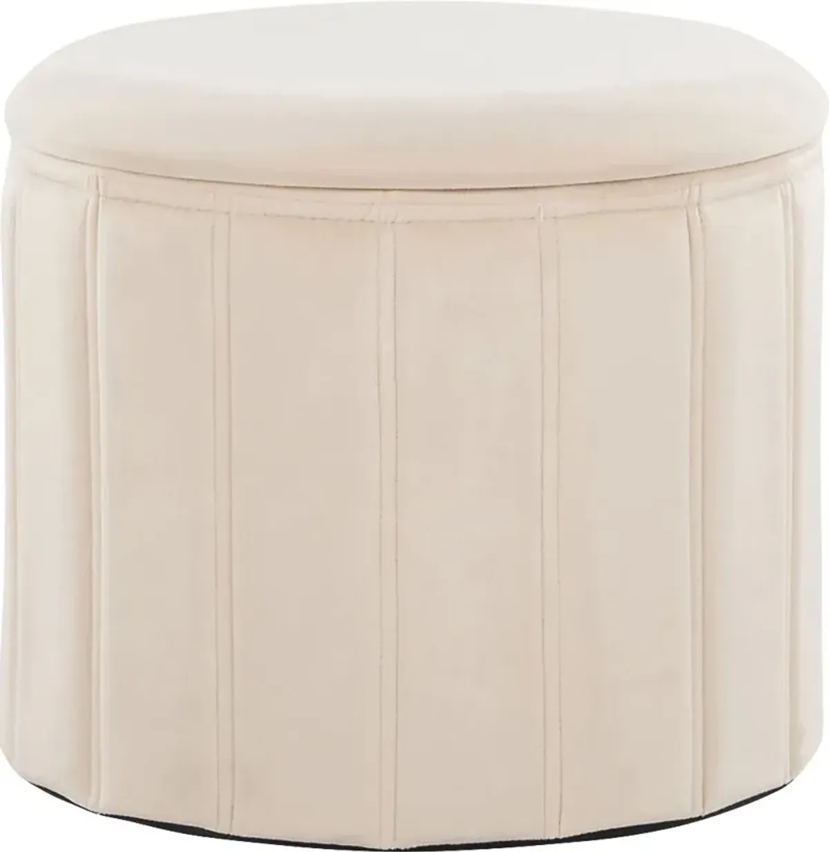 Sharynwood Cream Velvet Storage Ottoman