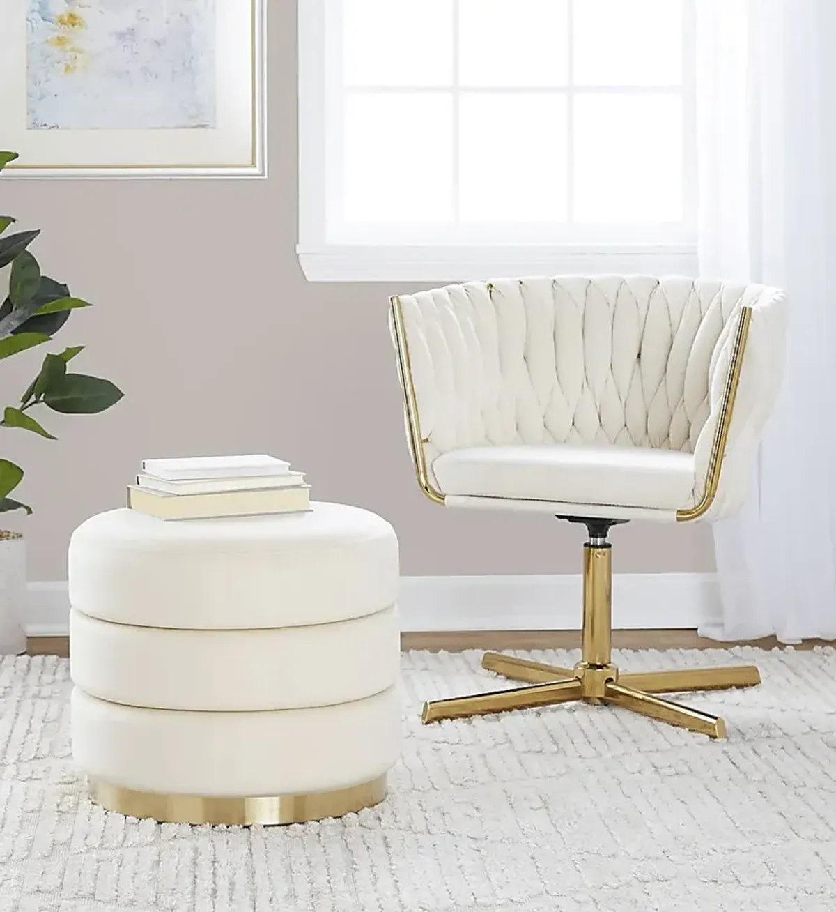 Sorbonne Cream Ottoman