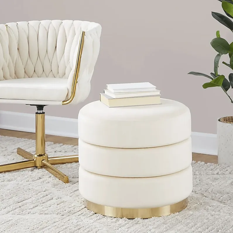 Sorbonne Cream Ottoman