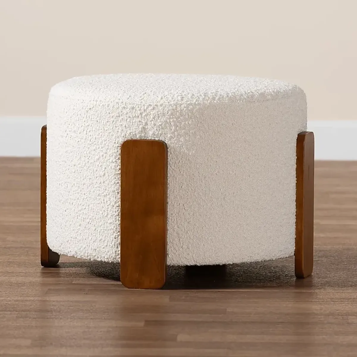 Geddings Cream Ottoman