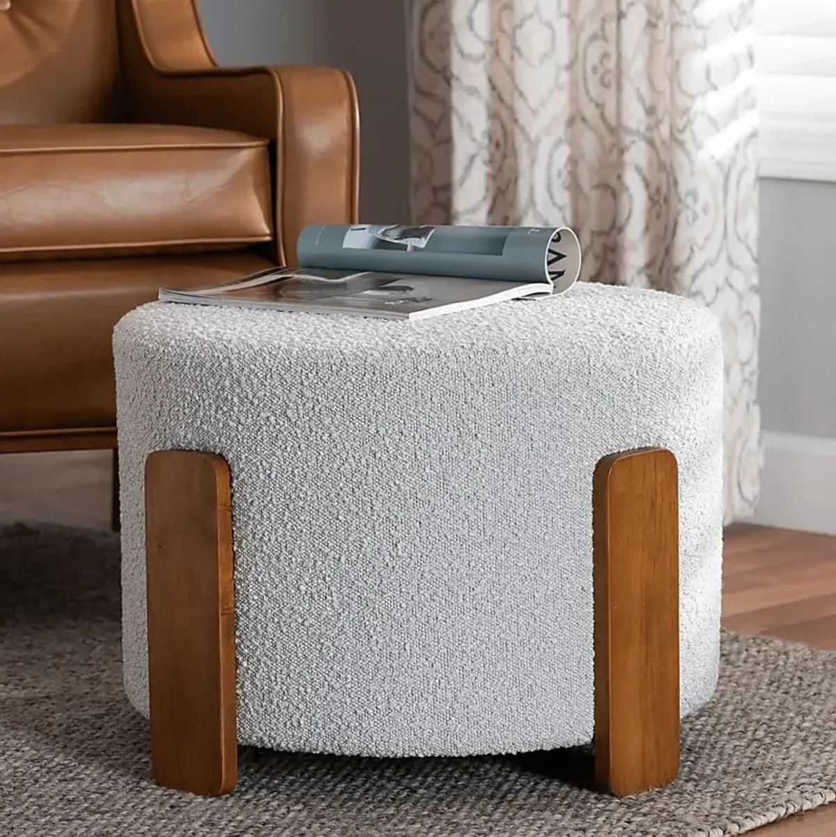 Geddings Gray Ottoman