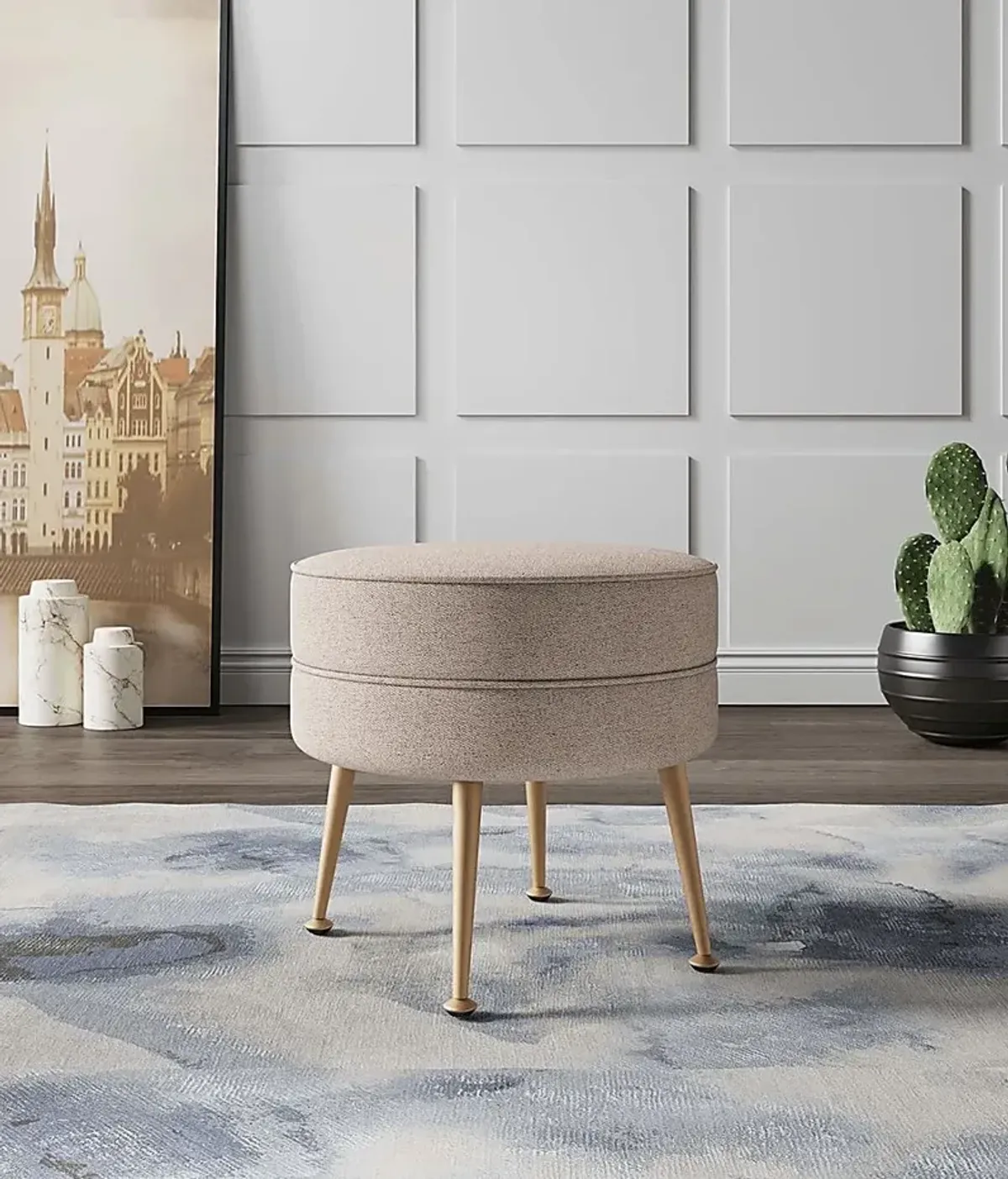 Berseem I Beige Ottoman