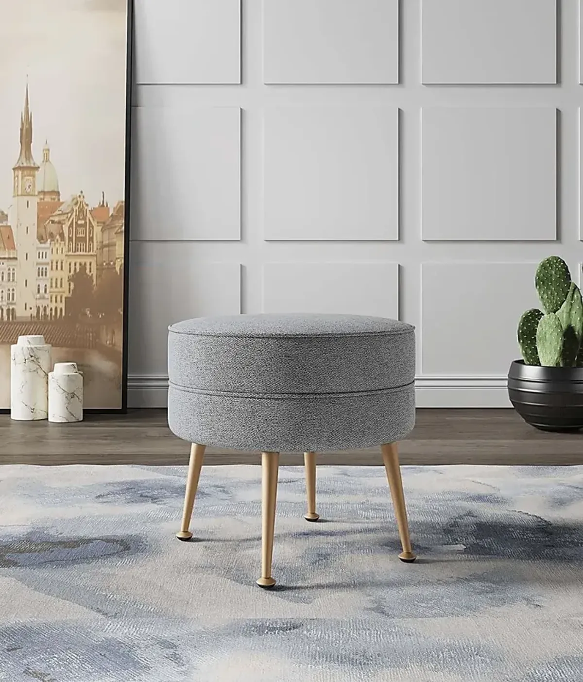 Berseem I Gray Ottoman