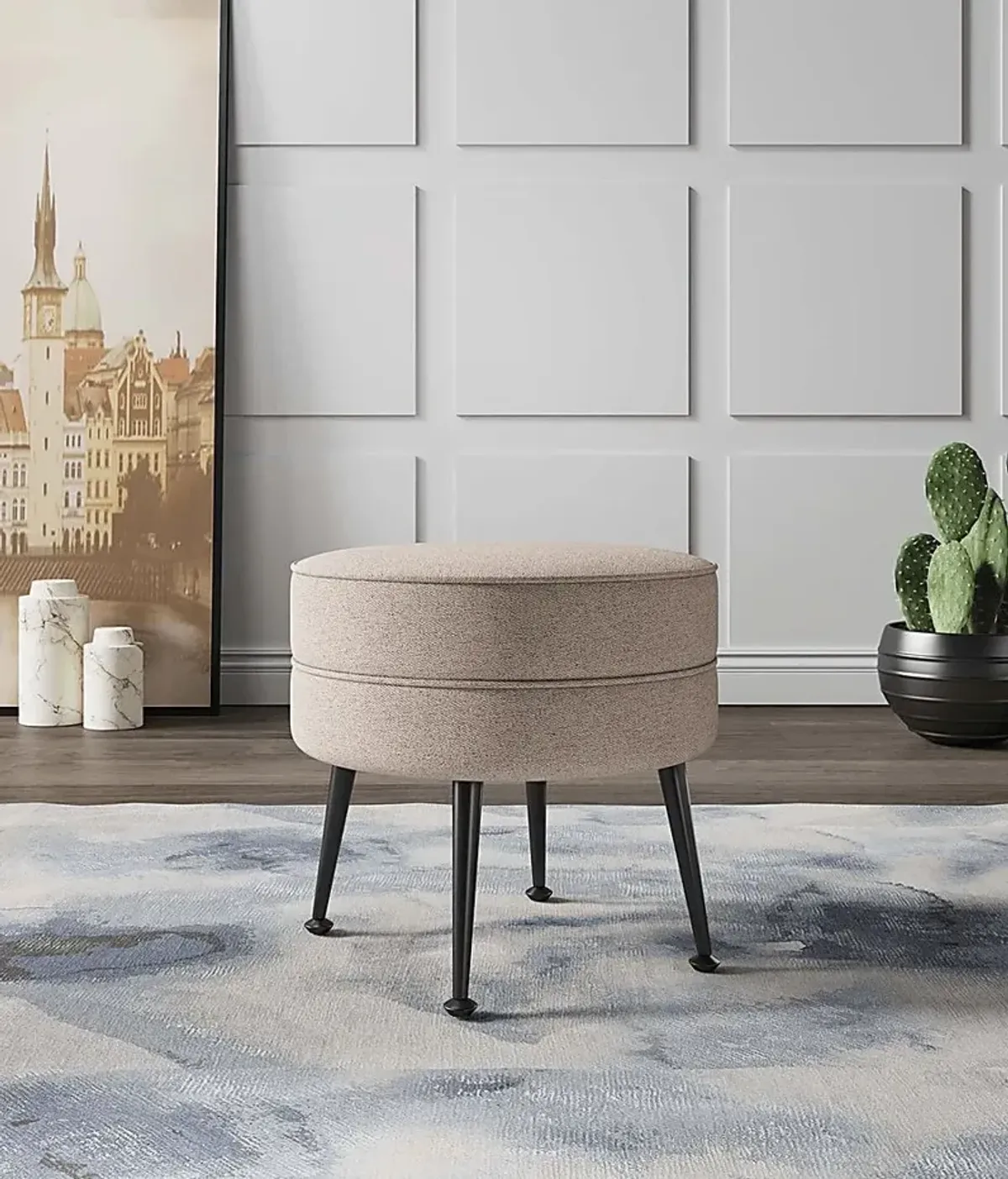 Berseem II Beige Ottoman