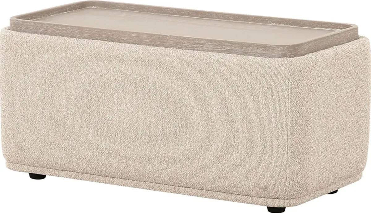 Gleasony Cream Ottoman