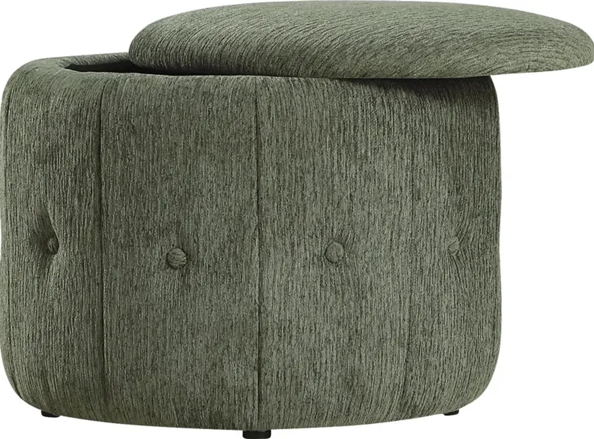 Aerora Green Storage Ottoman