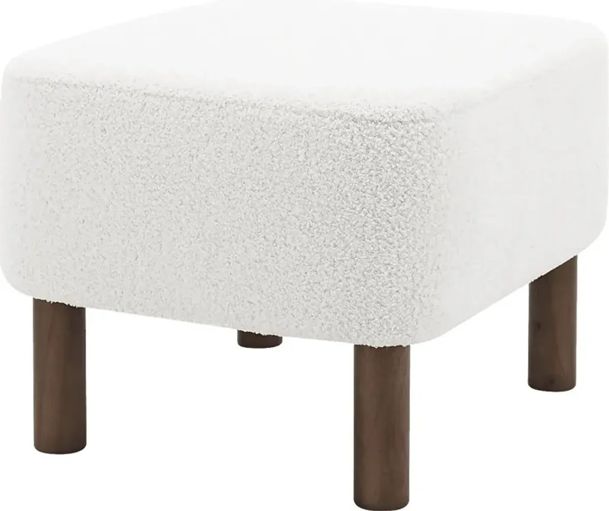 Lionwell White Ottoman