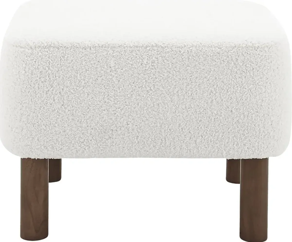 Lionwell White Ottoman