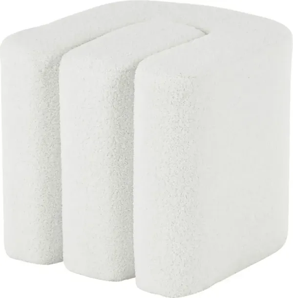 Lormi White Ottoman