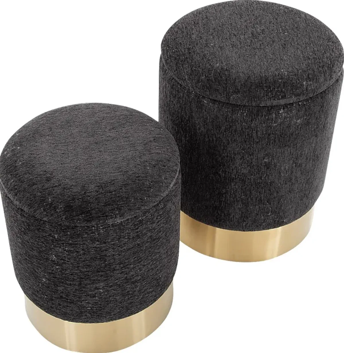 Pearlie Black Ottoman, Set of 2