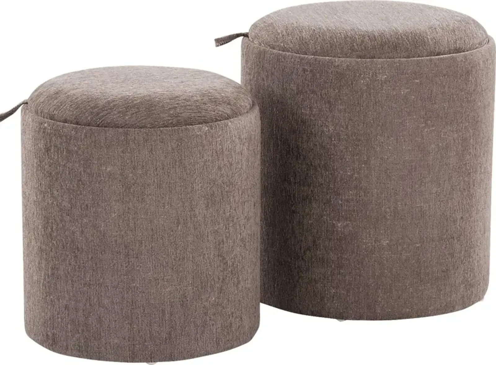 Traymore Brown Ottoman, Set of 2