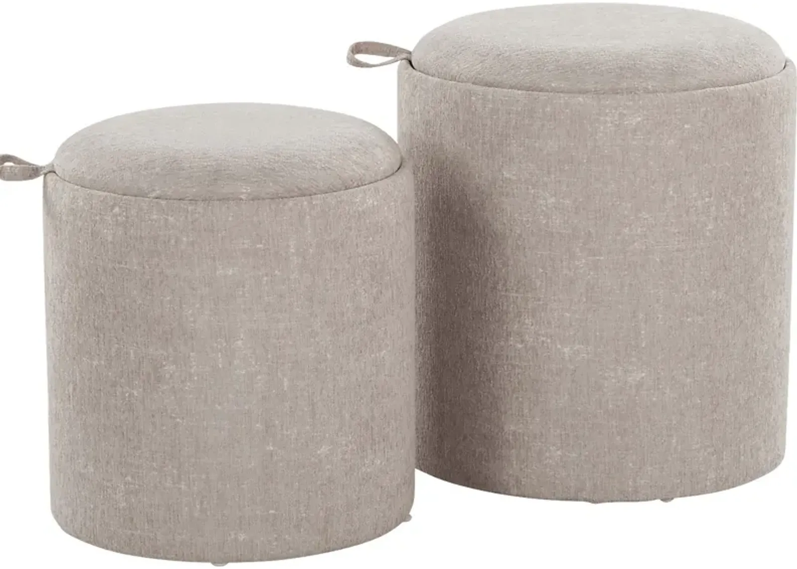 Traymore Light Brown Ottoman, Set of 2