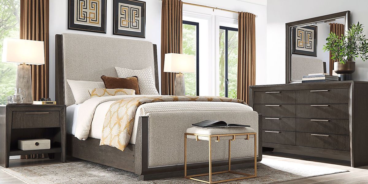 Fairfax Gray 7 Pc King Upholstered Bedroom