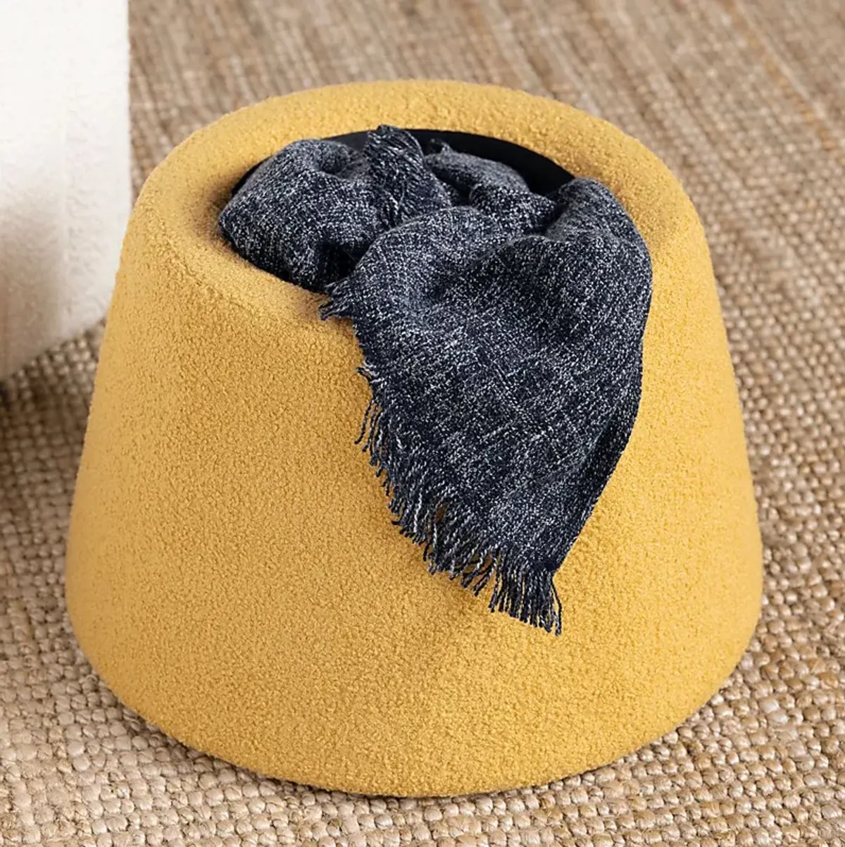 Abanto Yellow Storage Ottoman