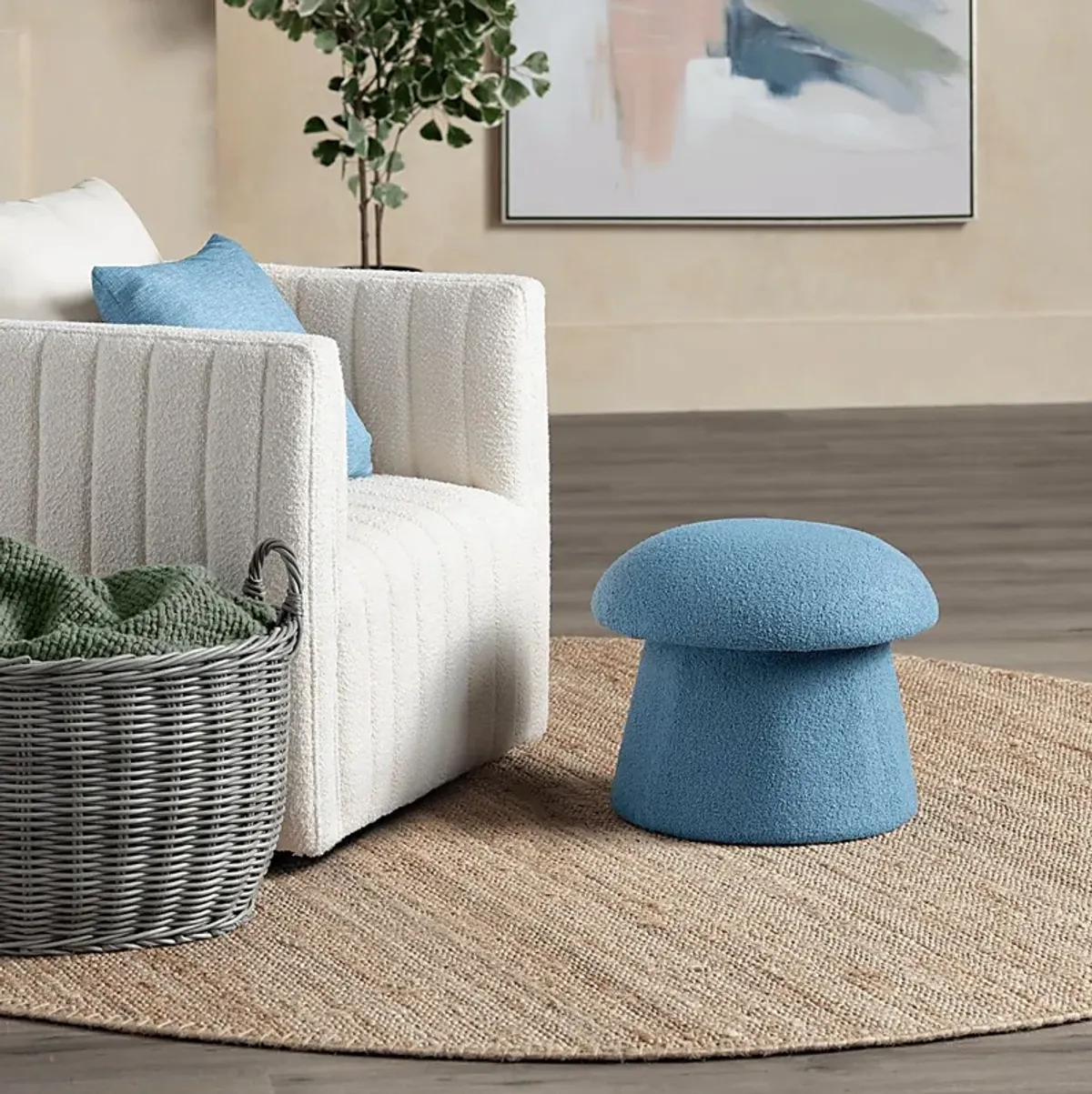 Abanto Indigo Blue Storage Ottoman