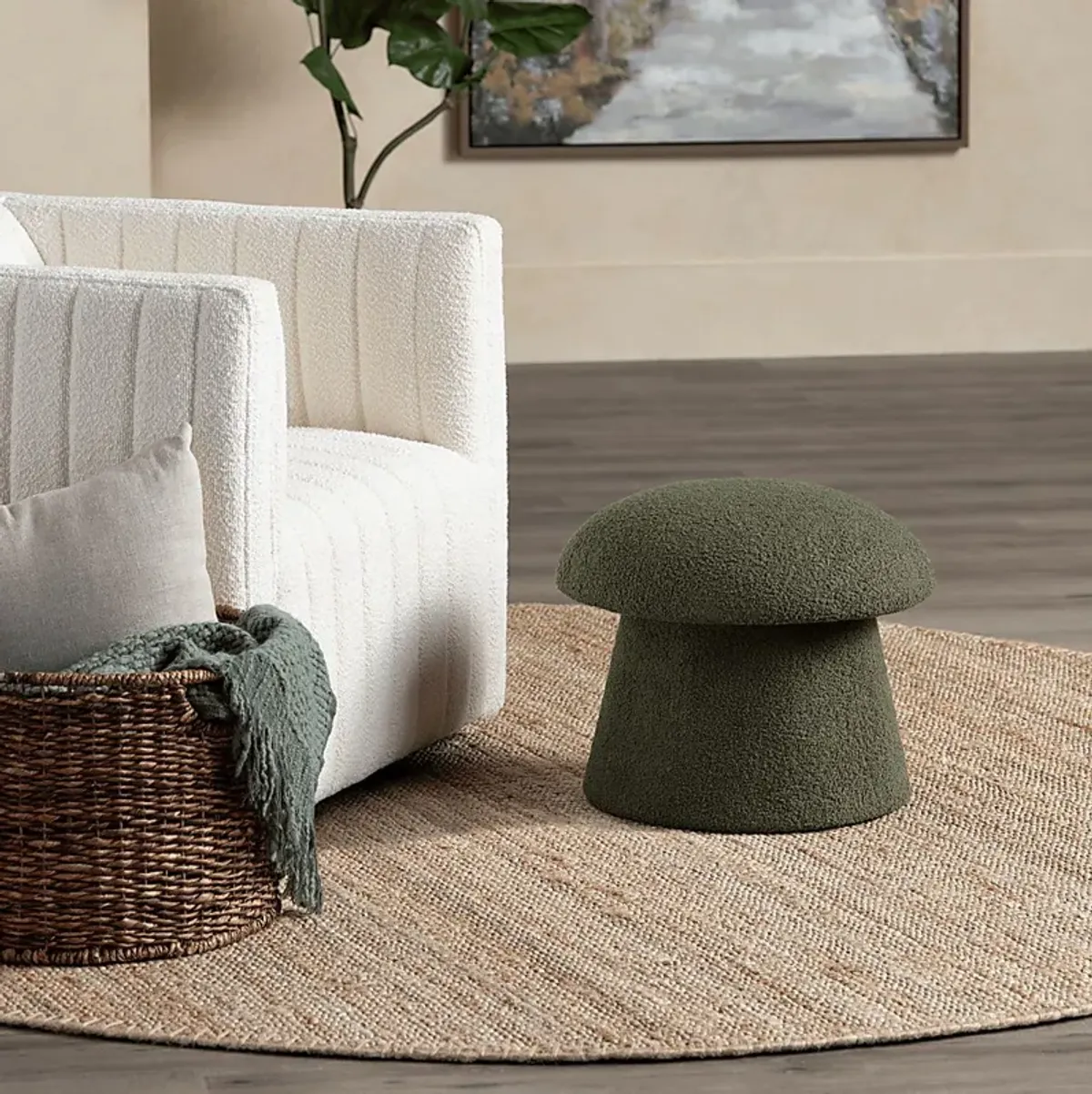 Abanto Dark Green Storage Ottoman