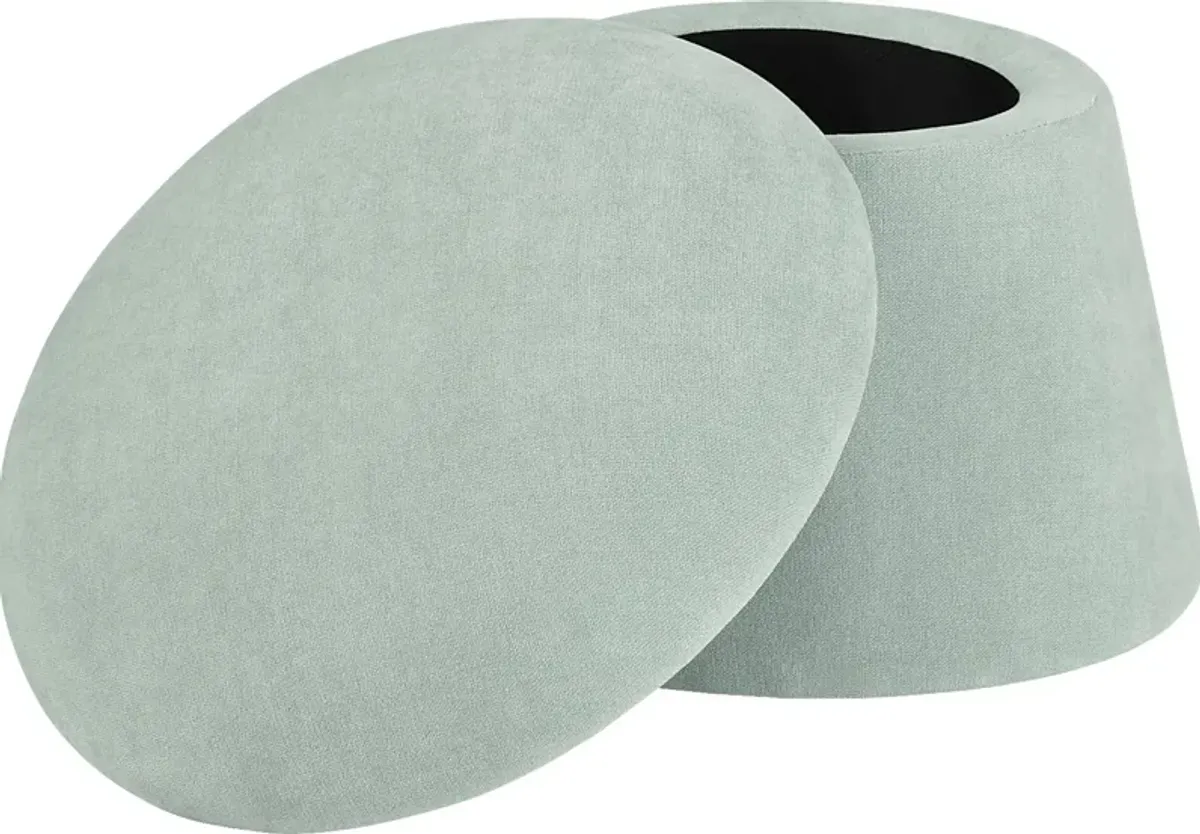 Abanto Light Blue Storage Ottoman